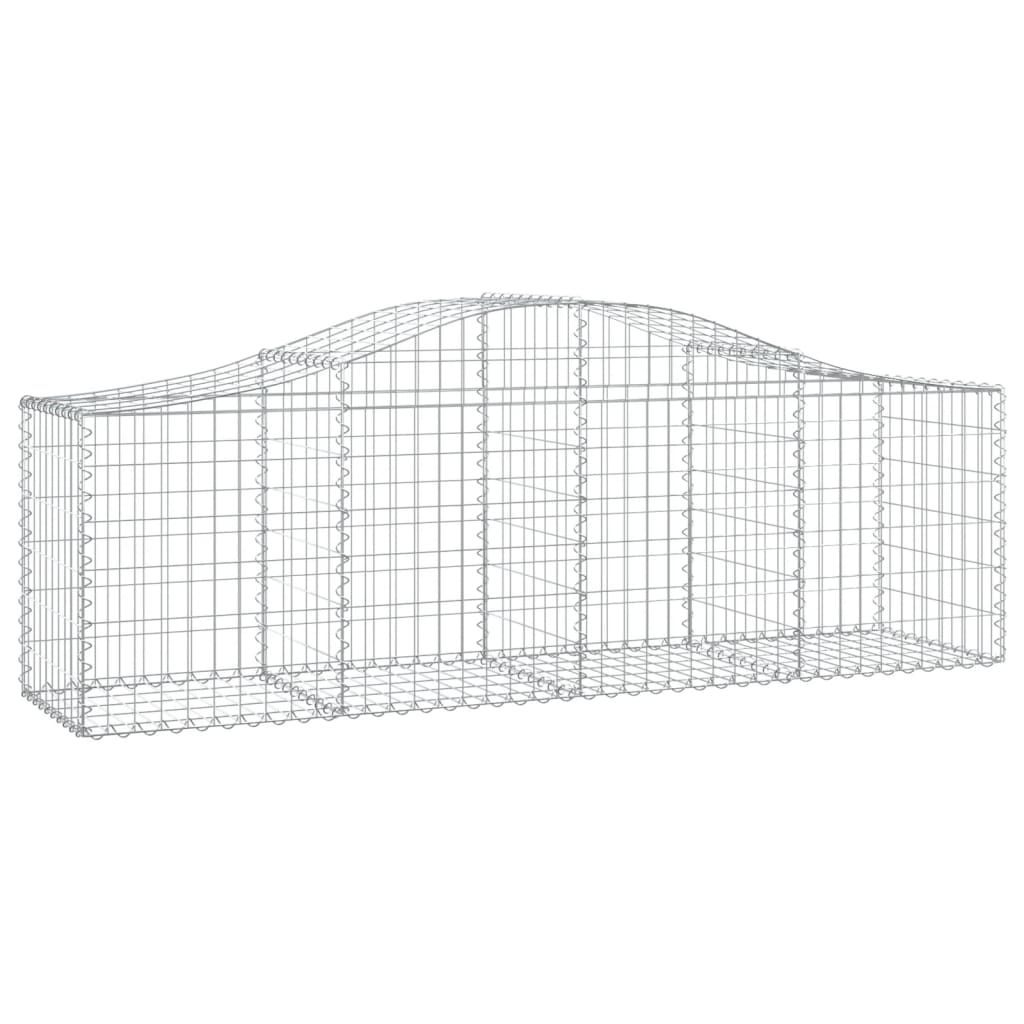 vidaXL Arched Gabion Baskets 8 pcs 200x50x60/80 cm Galvanised Iron 3