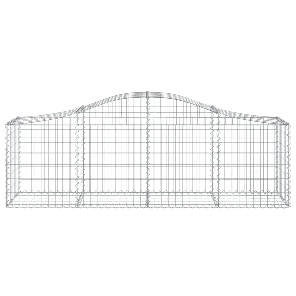 vidaXL Arched Gabion Baskets 8 pcs 200x50x60/80 cm Galvanised Iron 4