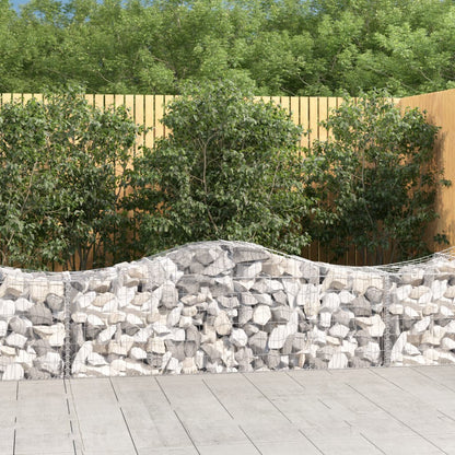 vidaXL Arched Gabion Baskets 8 pcs 200x50x60/80 cm Galvanised Iron 1