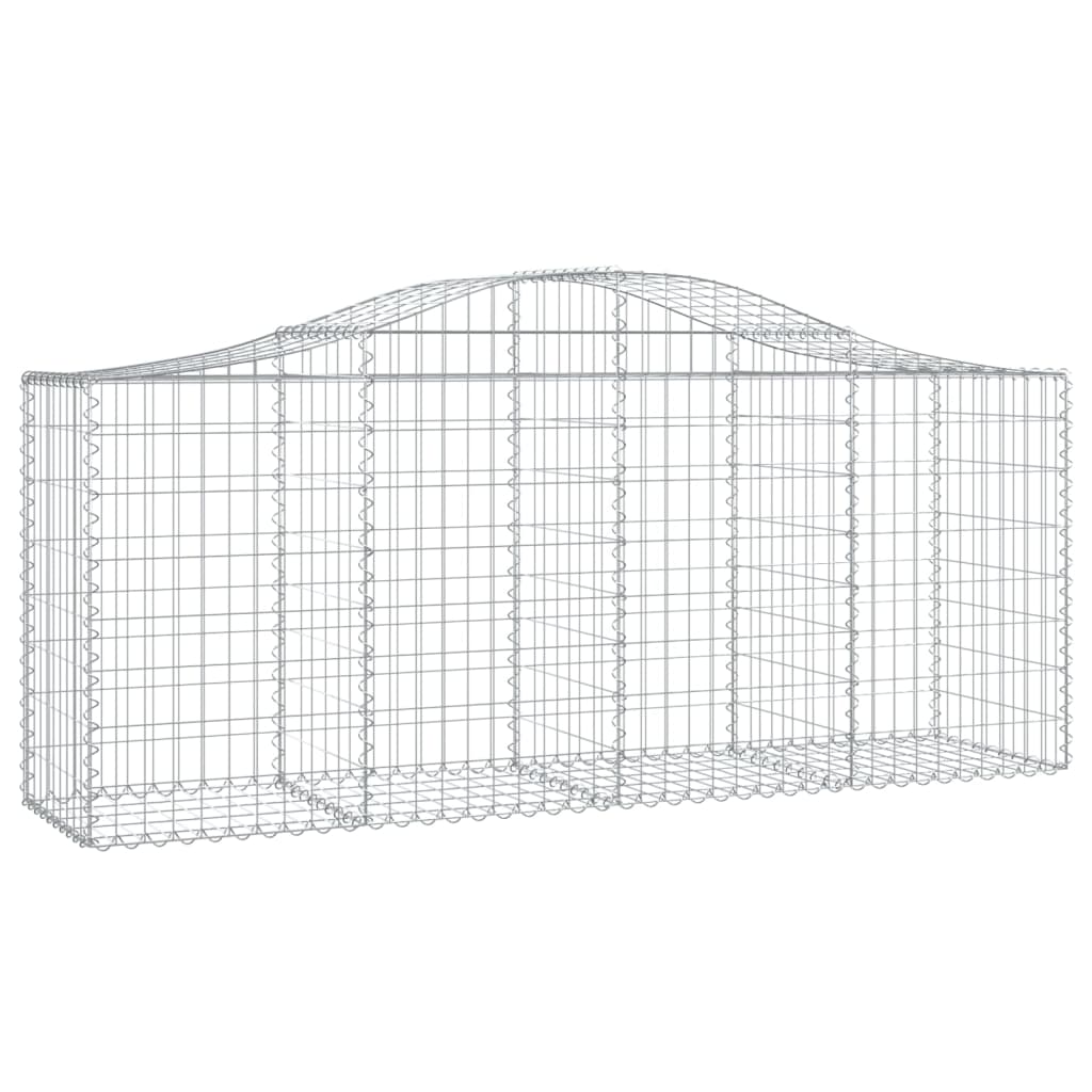 vidaXL Arched Gabion Baskets 7 pcs 200x50x80/100 cm Galvanised Iron 3