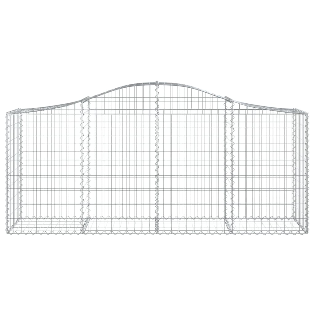 vidaXL Arched Gabion Baskets 7 pcs 200x50x80/100 cm Galvanised Iron 4