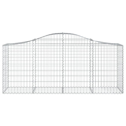 vidaXL Arched Gabion Baskets 7 pcs 200x50x80/100 cm Galvanised Iron 4