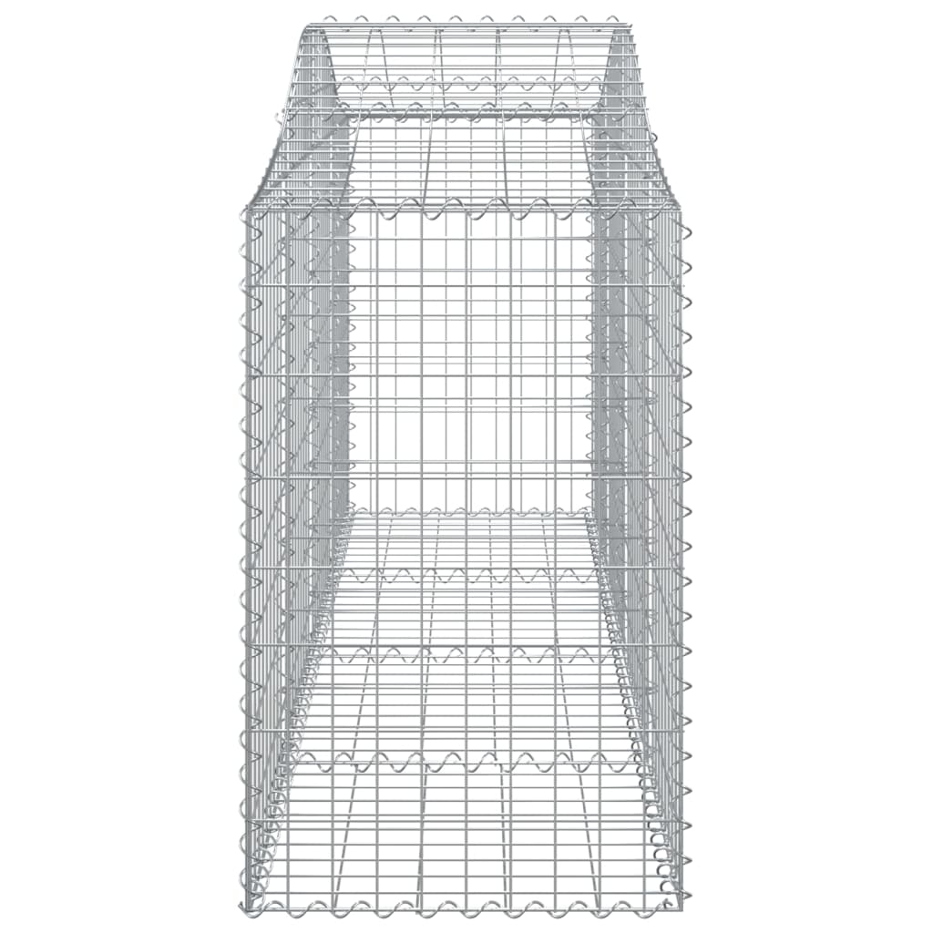 vidaXL Arched Gabion Baskets 7 pcs 200x50x80/100 cm Galvanised Iron 5