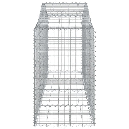 vidaXL Arched Gabion Baskets 7 pcs 200x50x80/100 cm Galvanised Iron 5