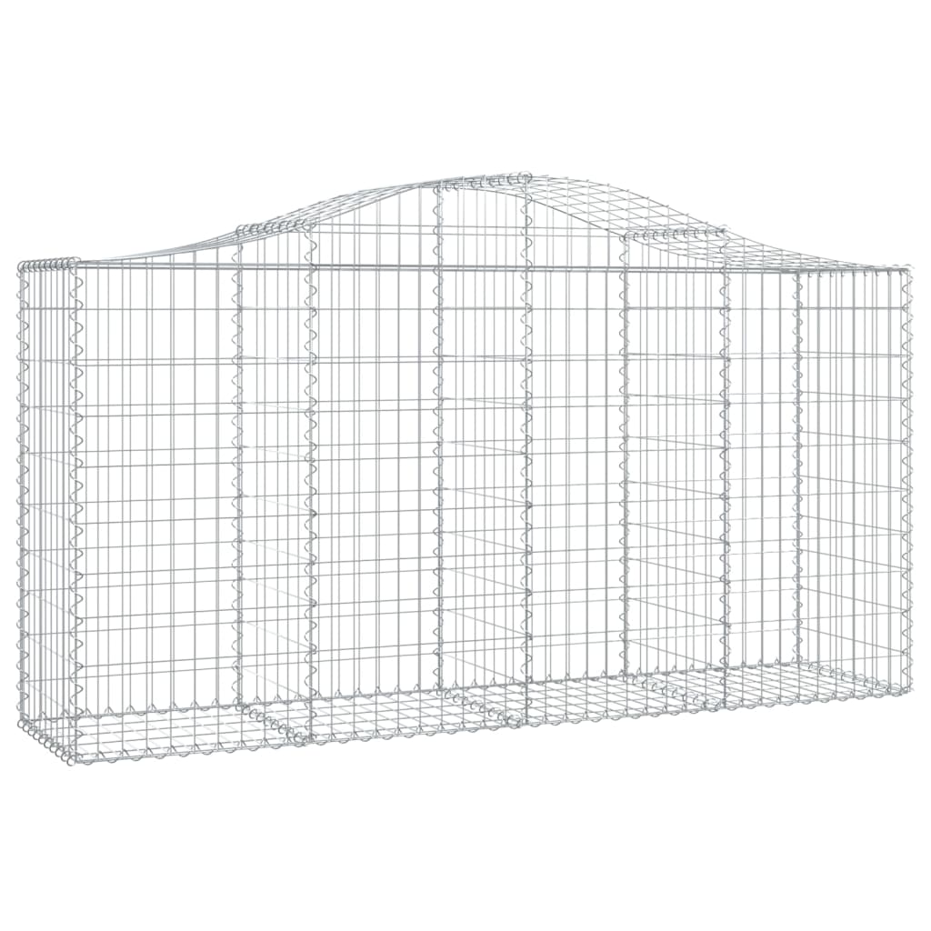 vidaXL Arched Gabion Baskets 6 pcs 200x50x100/120 cm Galvanised Iron 3