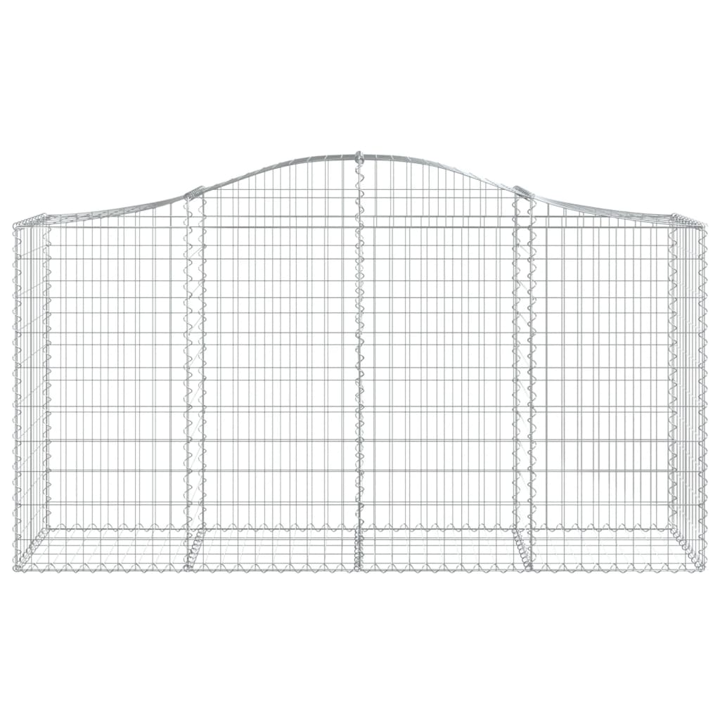 vidaXL Arched Gabion Baskets 6 pcs 200x50x100/120 cm Galvanised Iron 4