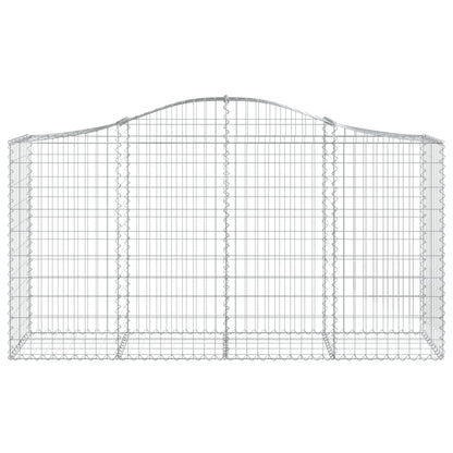 vidaXL Arched Gabion Baskets 6 pcs 200x50x100/120 cm Galvanised Iron 4