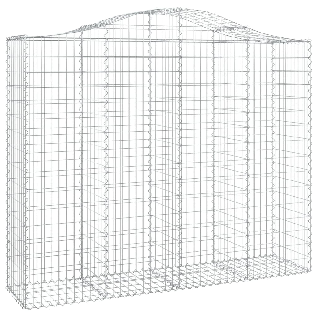 vidaXL Arched Gabion Baskets 3 pcs 200x50x160/180 cm Galvanised Iron 3