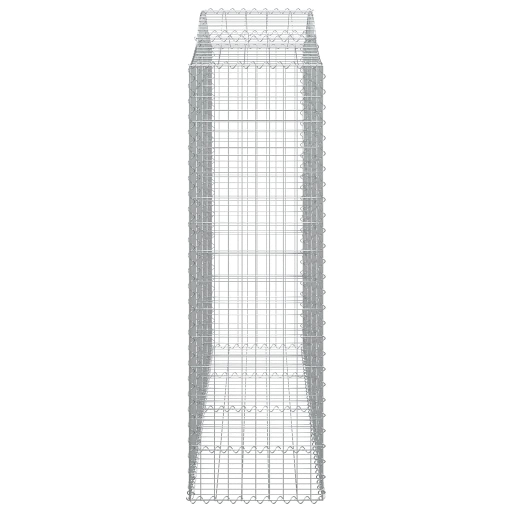 vidaXL Arched Gabion Baskets 3 pcs 200x50x160/180 cm Galvanised Iron 5