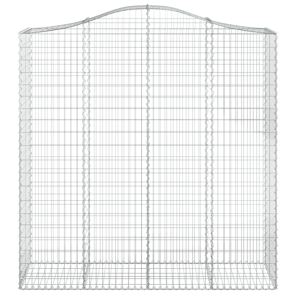 vidaXL Arched Gabion Baskets 2 pcs 200x50x200/220 cm Galvanised Iron 4