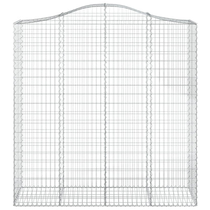 vidaXL Arched Gabion Baskets 2 pcs 200x50x200/220 cm Galvanised Iron 4