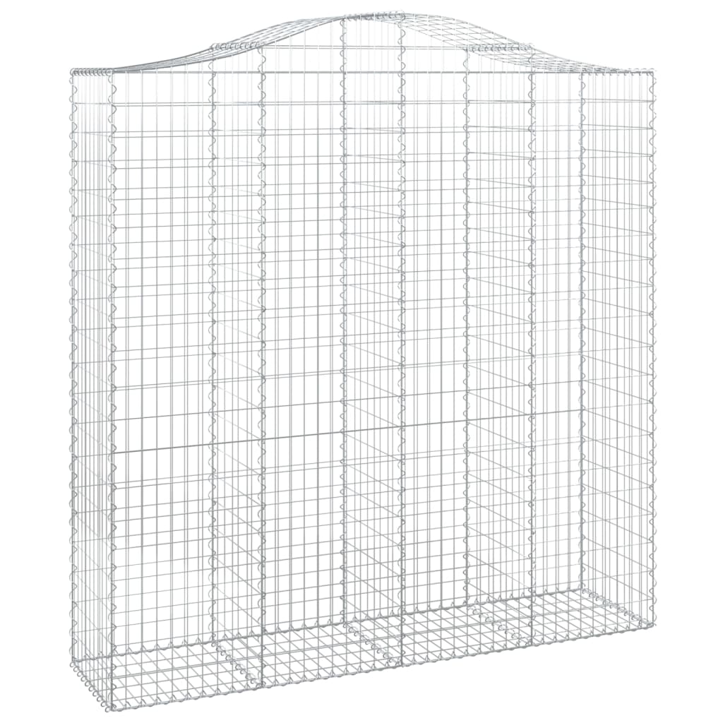 vidaXL Arched Gabion Baskets 3 pcs 200x50x200/220 cm Galvanised Iron 3