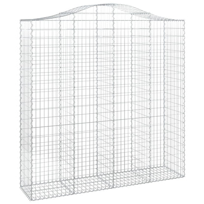 vidaXL Arched Gabion Baskets 3 pcs 200x50x200/220 cm Galvanised Iron 3