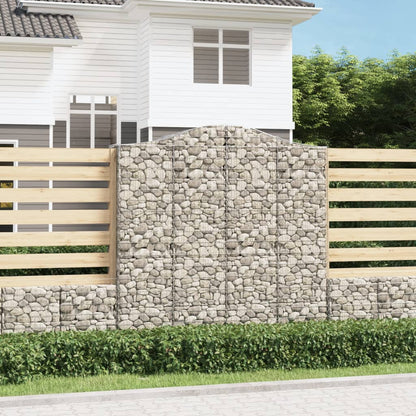 vidaXL Arched Gabion Baskets 3 pcs 200x50x200/220 cm Galvanised Iron 1