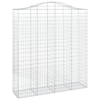 vidaXL Arched Gabion Baskets 2 pcs 200x50x220/240 cm Galvanised Iron 3