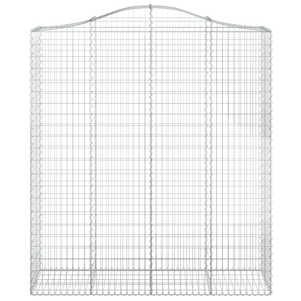 vidaXL Arched Gabion Baskets 2 pcs 200x50x220/240 cm Galvanised Iron 4