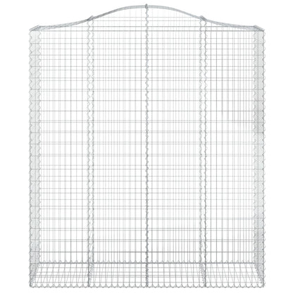 vidaXL Arched Gabion Baskets 2 pcs 200x50x220/240 cm Galvanised Iron 4