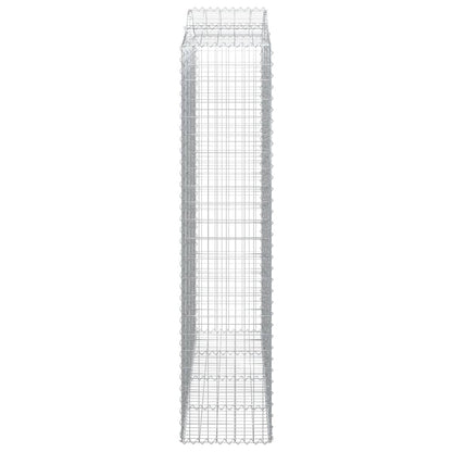 vidaXL Arched Gabion Baskets 2 pcs 200x50x220/240 cm Galvanised Iron 5