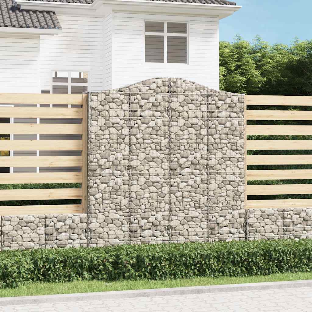 Arched Gabion Baskets Galvanised Iron 7 pcs 200 x 30 x 40/60 cm – 200 x 50 x 220/240 cm 200 x 50 x 220/240 cm