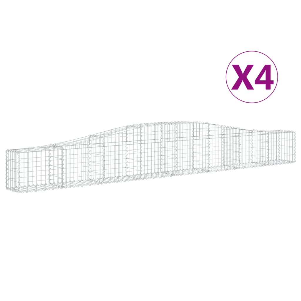 Arched Gabion Baskets Galvanised Iron 4 400 x 30 x 40/60–400 x 50 x 220/240 cm 400 x 30 x 40/60 cm