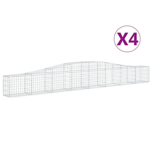 Arched Gabion Baskets Galvanised Iron 4 400 x 30 x 40/60–400 x 50 x 220/240 cm 400 x 30 x 40/60 cm
