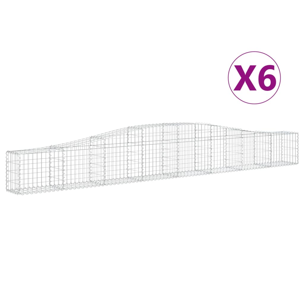 Arched Gabion Baskets Galvanised Iron 6 pcs 400 x 30 x 40/60 cm – 400 x 50 x 220/240 cm 400 x 30 x 40/60 cm