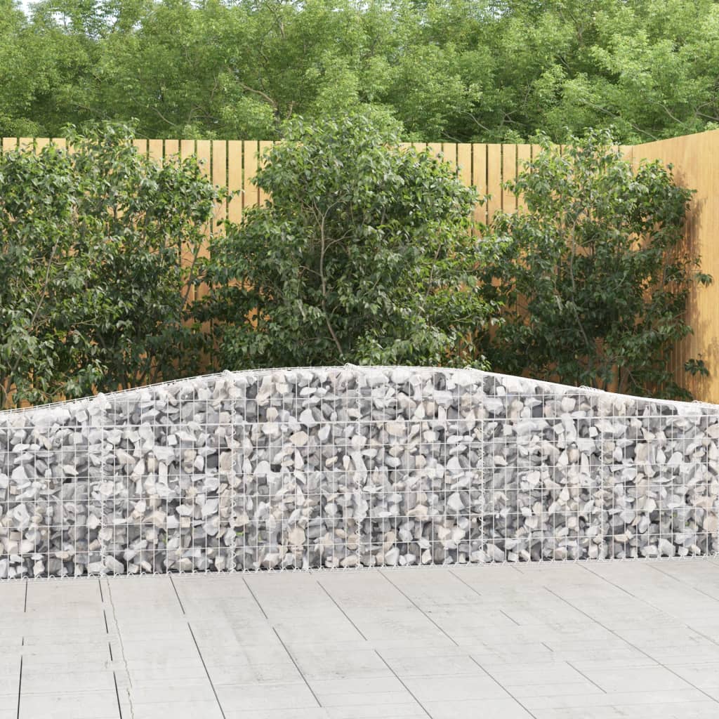 Arched Gabion Baskets Galvanised Iron 2 pcs 400 x 30 x 40/60 cm – 400 x 50 x 220/240 cm 400 x 30 x 60/80 cm