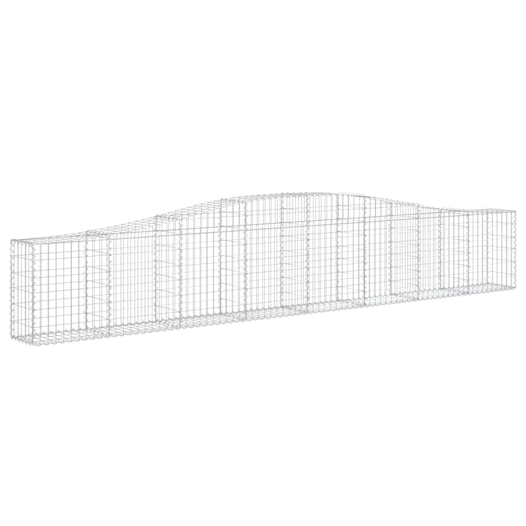 vidaXL Arched Gabion Baskets 3 pcs 400x30x60/80 cm Galvanised Iron 3