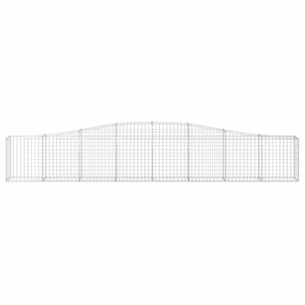 vidaXL Arched Gabion Baskets 3 pcs 400x30x60/80 cm Galvanised Iron 4
