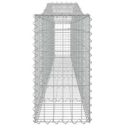 vidaXL Arched Gabion Baskets 3 pcs 400x30x60/80 cm Galvanised Iron 5