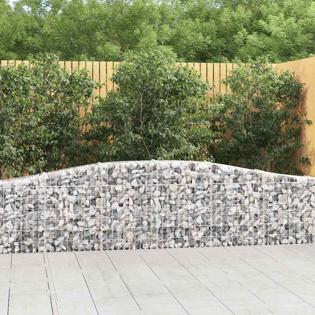 vidaXL Arched Gabion Baskets 3 pcs 400x30x60/80 cm Galvanised Iron 1