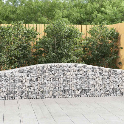 vidaXL Arched Gabion Baskets 3 pcs 400x30x60/80 cm Galvanised Iron 1