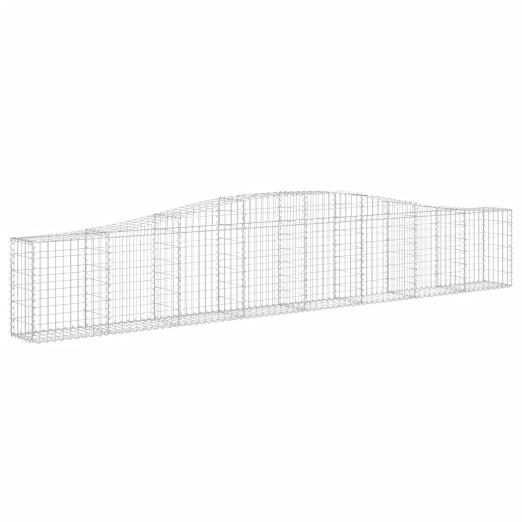 vidaXL Arched Gabion Baskets 4 pcs 400x30x60/80 cm Galvanised Iron 3