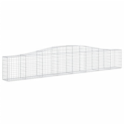 vidaXL Arched Gabion Baskets 4 pcs 400x30x60/80 cm Galvanised Iron 3