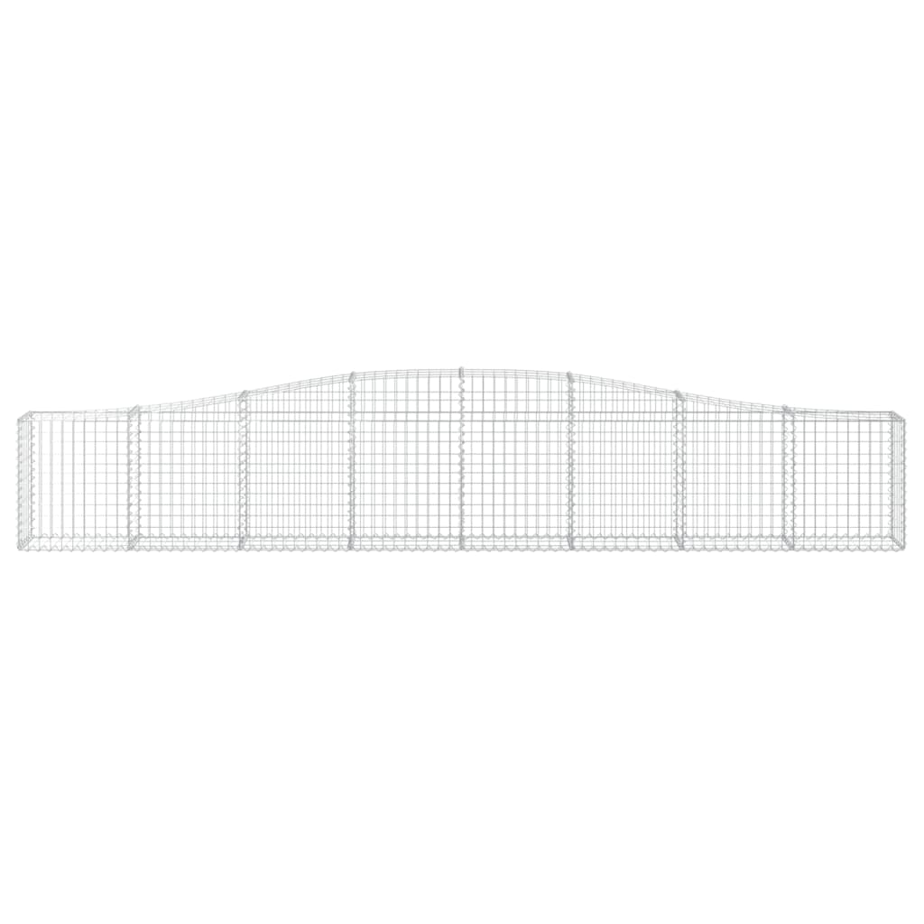 vidaXL Arched Gabion Baskets 4 pcs 400x30x60/80 cm Galvanised Iron 4