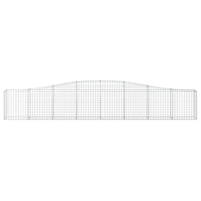 vidaXL Arched Gabion Baskets 4 pcs 400x30x60/80 cm Galvanised Iron 4