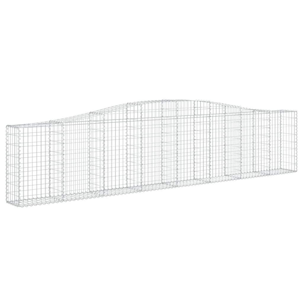 vidaXL Arched Gabion Baskets 4 pcs 400x30x80/100 cm Galvanised Iron 3