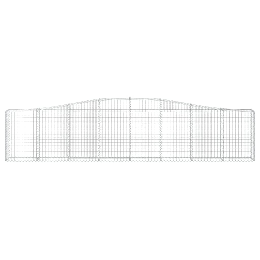 vidaXL Arched Gabion Baskets 4 pcs 400x30x80/100 cm Galvanised Iron 4