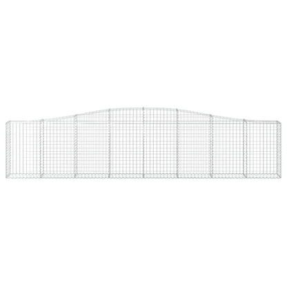 vidaXL Arched Gabion Baskets 4 pcs 400x30x80/100 cm Galvanised Iron 4