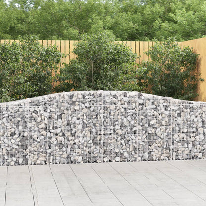 vidaXL Arched Gabion Baskets 4 pcs 400x30x80/100 cm Galvanised Iron 1