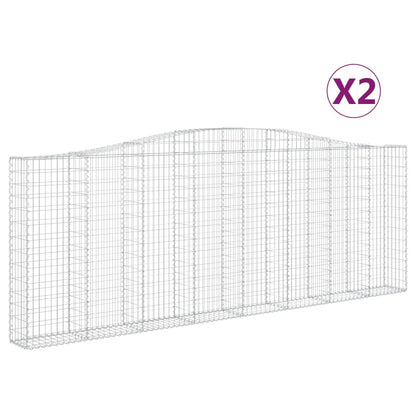 vidaXL Arched Gabion Baskets 2 pcs 400x30x140/160 cm Galvanised Iron 2