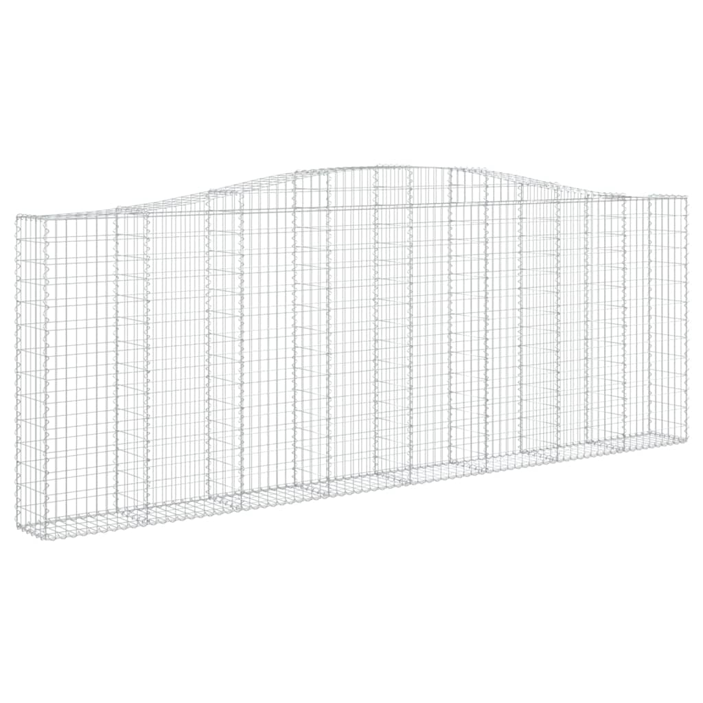 vidaXL Arched Gabion Baskets 2 pcs 400x30x140/160 cm Galvanised Iron 3