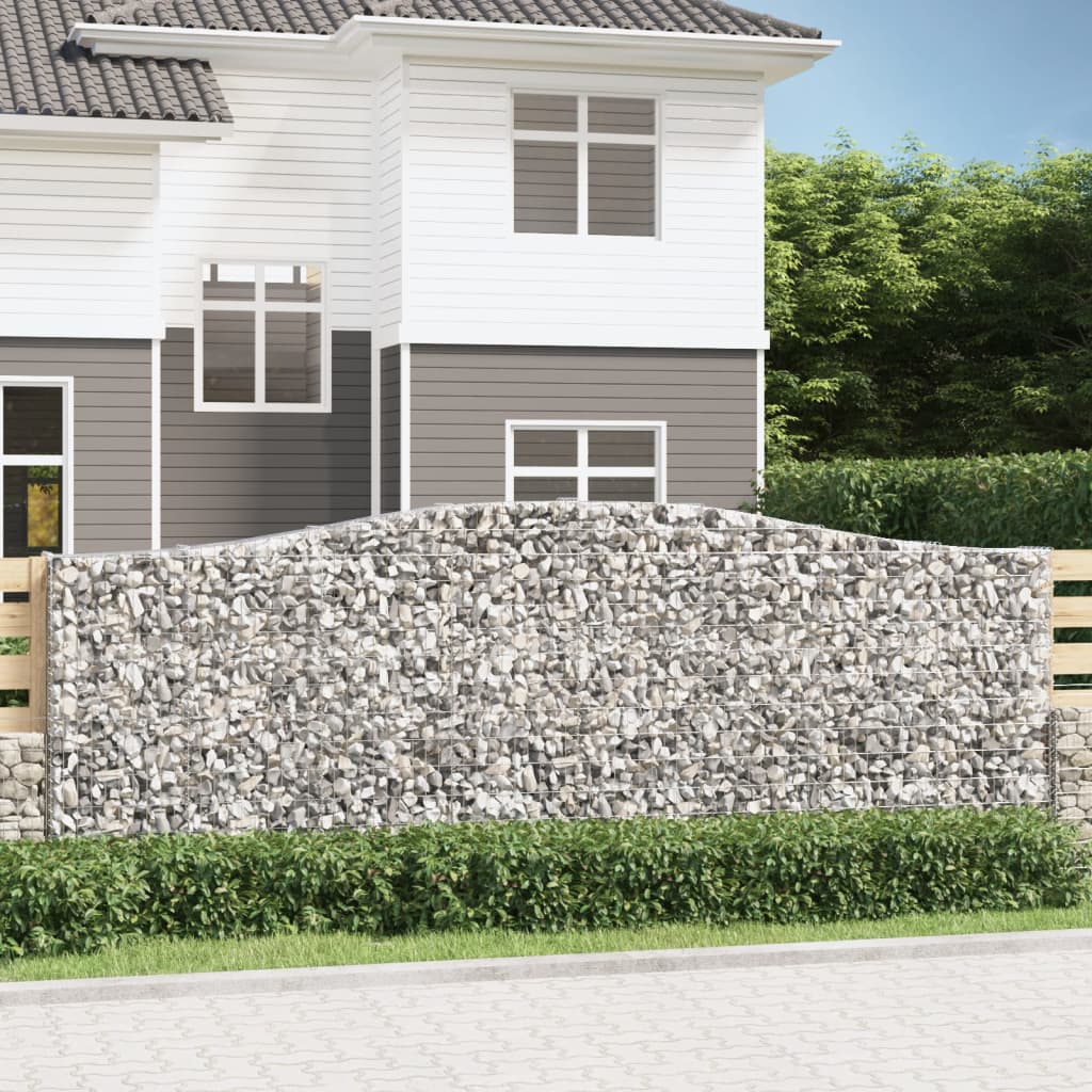 vidaXL Arched Gabion Baskets Galvanised Iron 4 pcs 400 x 30 x 40/60 cm – 400 x 50 x 220/240 cm