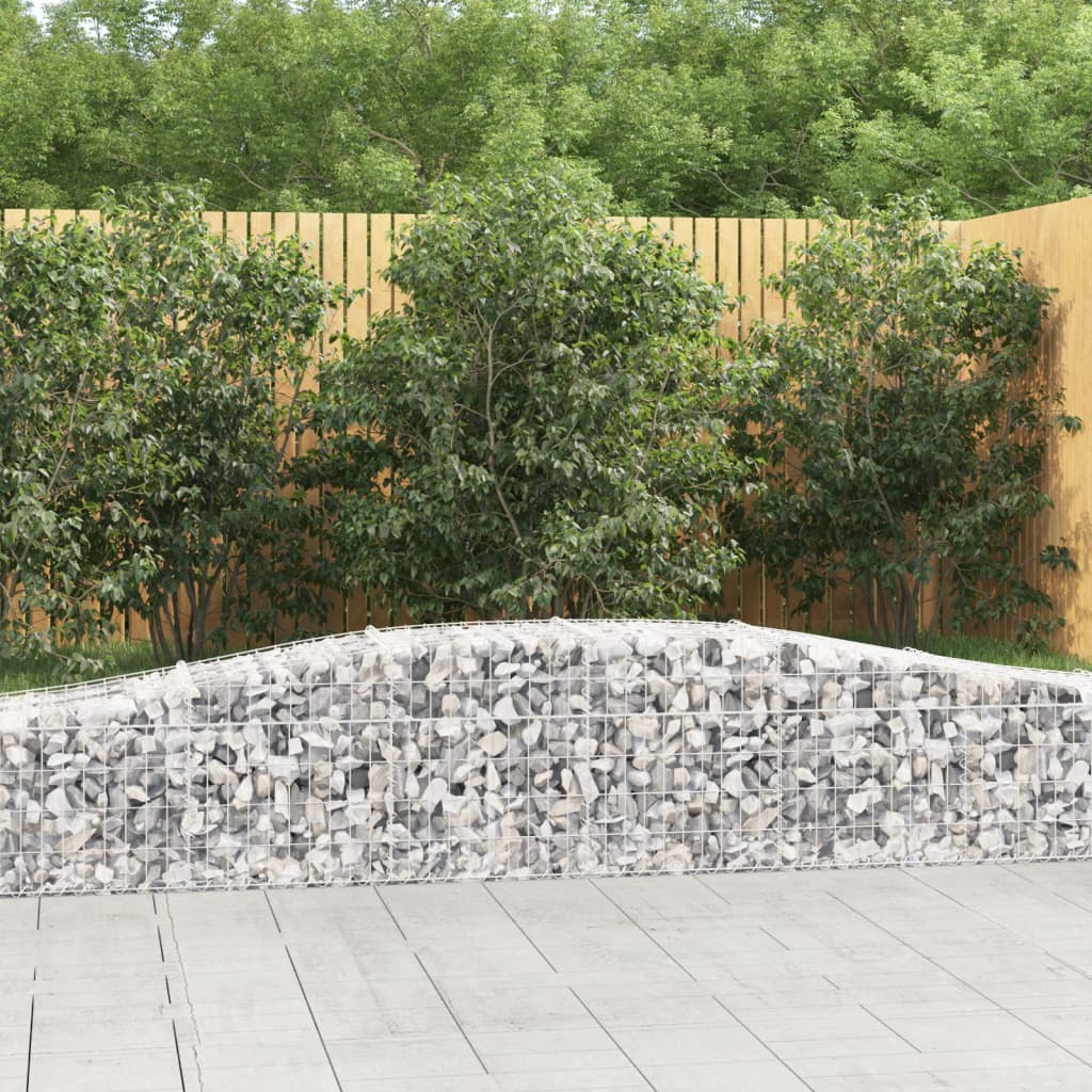 vidaXL Arched Gabion Baskets 5 pcs 400x50x40/60 cm Galvanised Iron 1