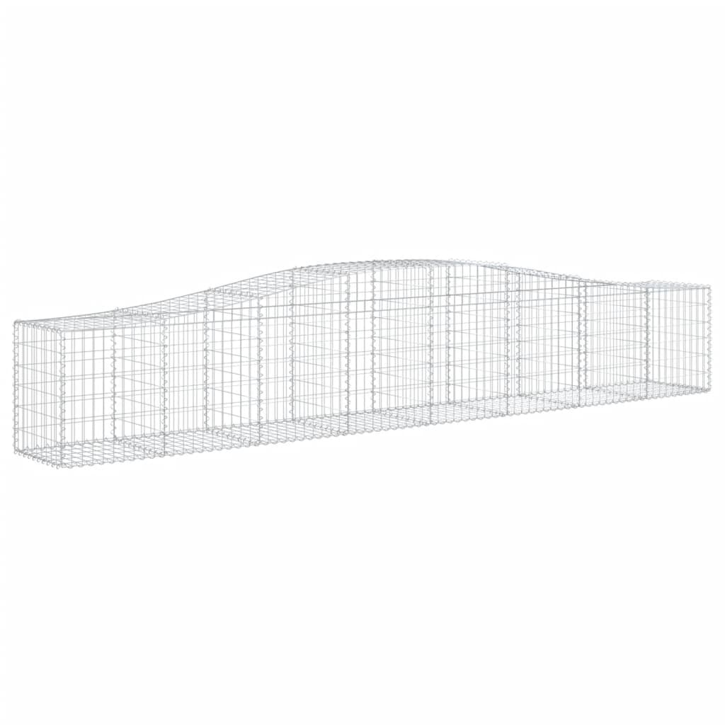 vidaXL Arched Gabion Baskets 4 pcs 400x50x60/80 cm Galvanised Iron 3