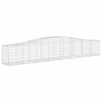 vidaXL Arched Gabion Baskets 4 pcs 400x50x60/80 cm Galvanised Iron 3