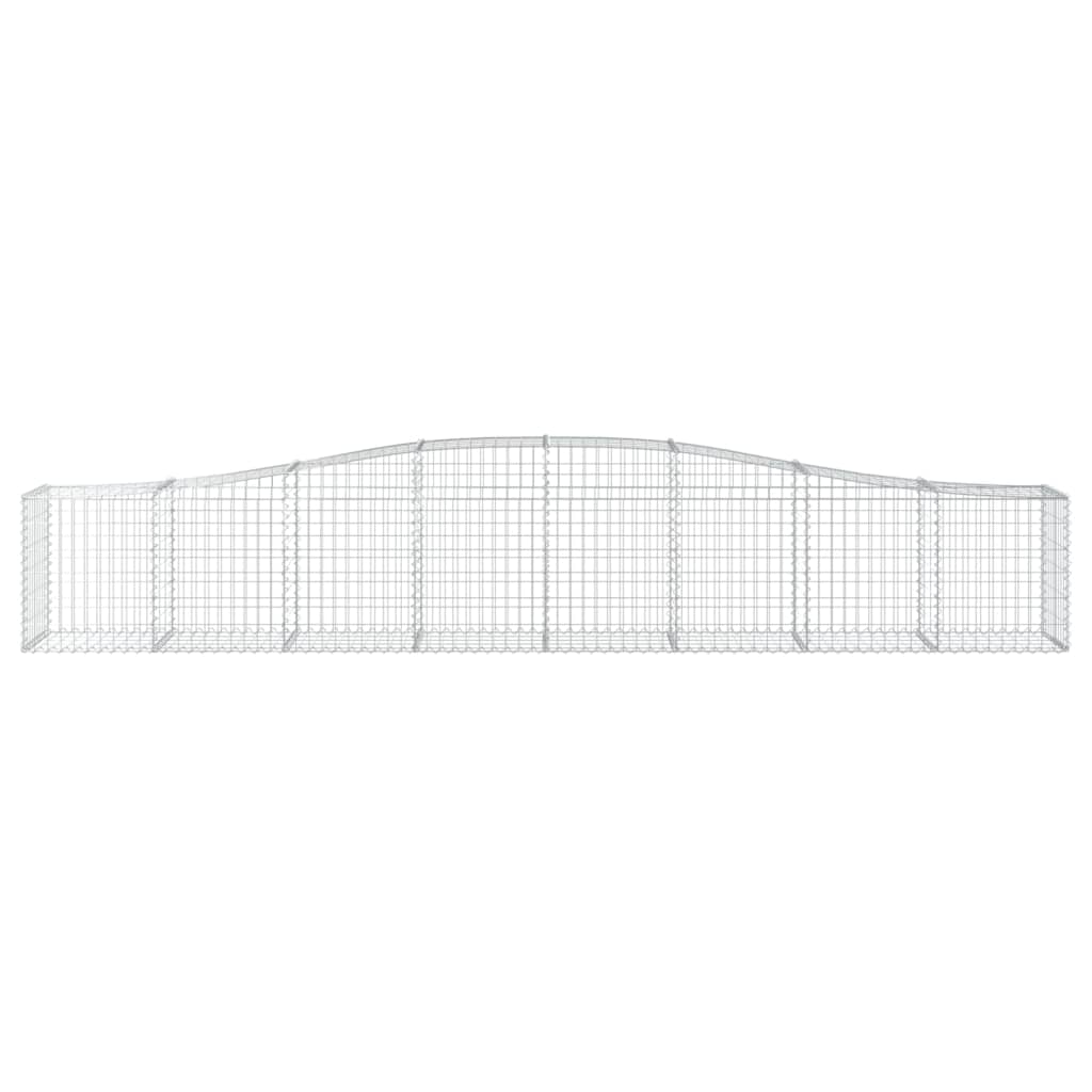 vidaXL Arched Gabion Baskets 4 pcs 400x50x60/80 cm Galvanised Iron 4