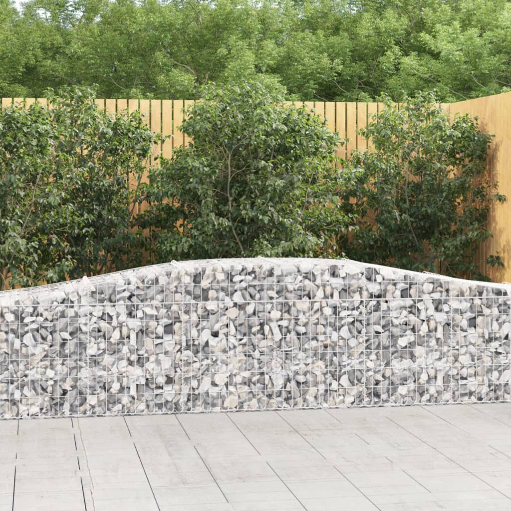 vidaXL Arched Gabion Baskets 4 pcs 400x50x60/80 cm Galvanised Iron 1