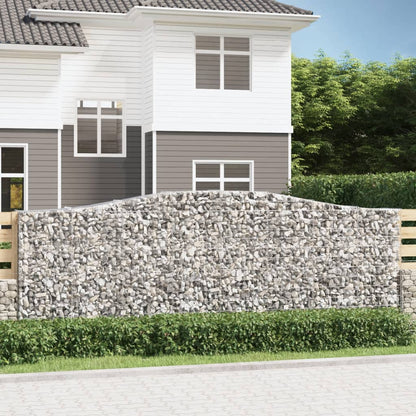 vidaXL Arched Gabion Baskets Galvanised Iron 9 pcs 400 x 30 x 40/60 cm – 400 x 50 x 220/240 cm