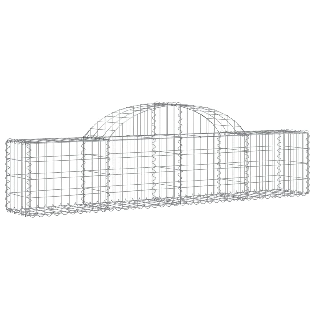 vidaXL Arched Gabion Baskets 5 pcs 200x30x40/60 cm Galvanised Iron 3